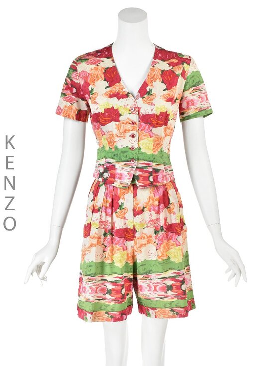 Kenzo Pants - Rare KENZO PARIS Vintage Cotton Shorts and Top Set, SIZE Small 4-6